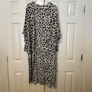 Pink Lily Leopard Duster Kimono